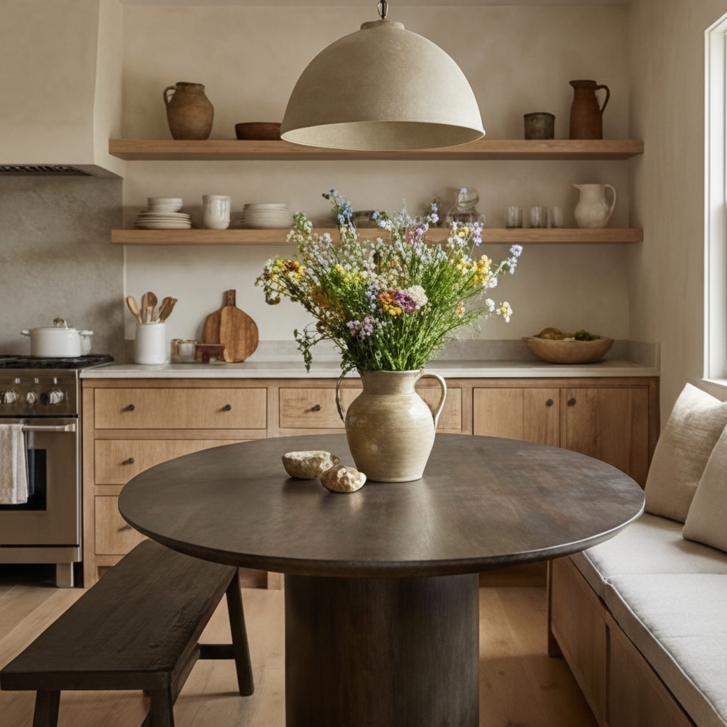   Dark Brown Wooden Oval Dining Table | Oroa.com
