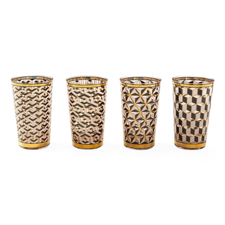 Gold Detail Highball Glasswares (4) | Jonathan Adler Versailles | Oroa.com
