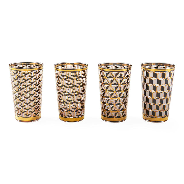 Gold Detail Highball Glasswares (4) | Jonathan Adler Versailles | Oroa.com