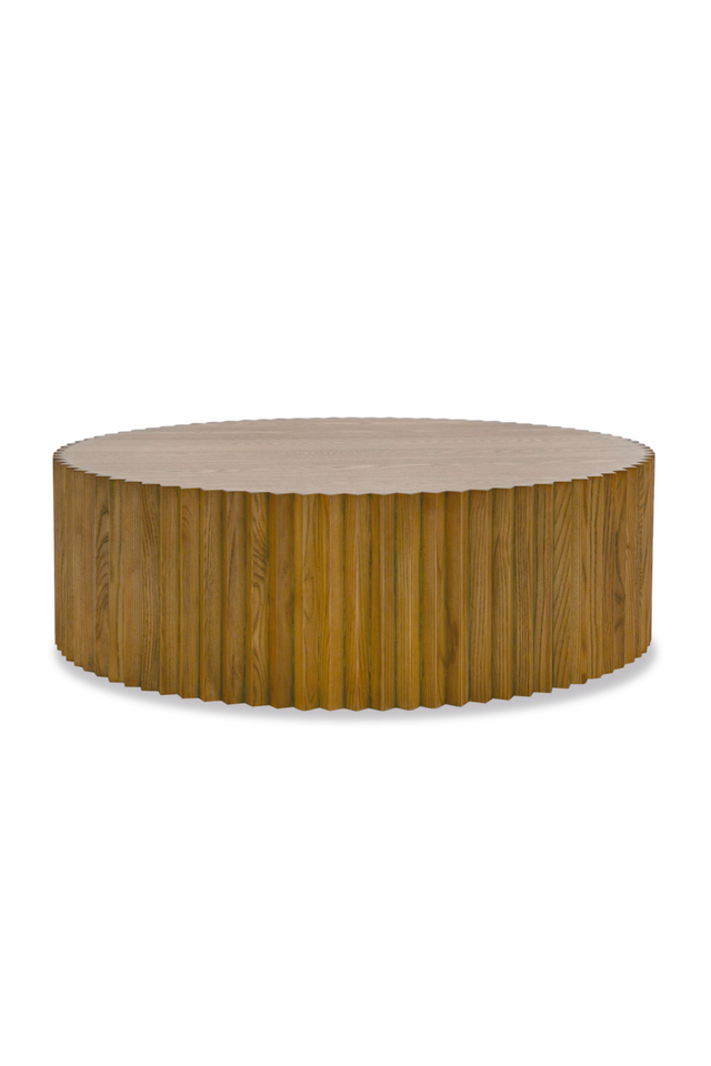 Reeded Walnut Round Coffee Table | OROA Modern Espana | Oroa.com