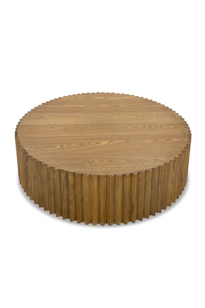   Reeded Walnut Round Coffee Table | Oroa.com