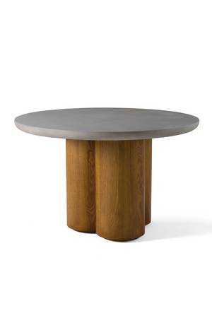   Walnut Base Round Dining Table | Oroa.com