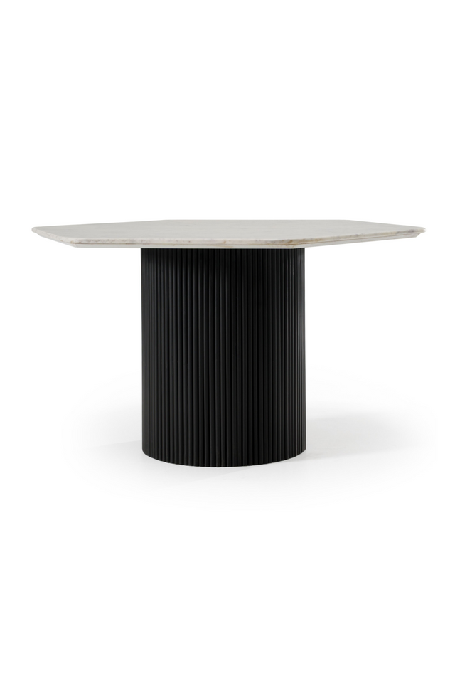 Hexagonal White Marble Dining Table | OROA Modern Rivas | Oroa.com