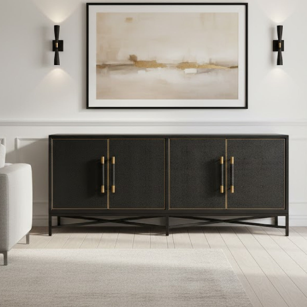Vegan Leather 4-Door Sideboard | Novi Living Mako | Oroa.com