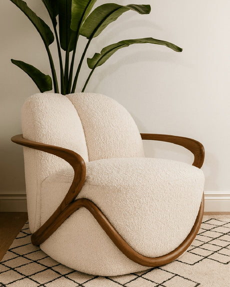 modern walnut and fabric accent chair - www.oroa.com