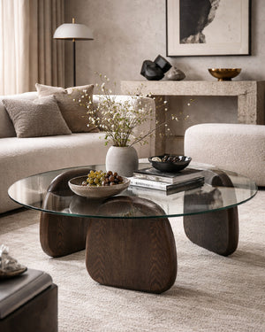 wood glass coffee table - www.oroa.com