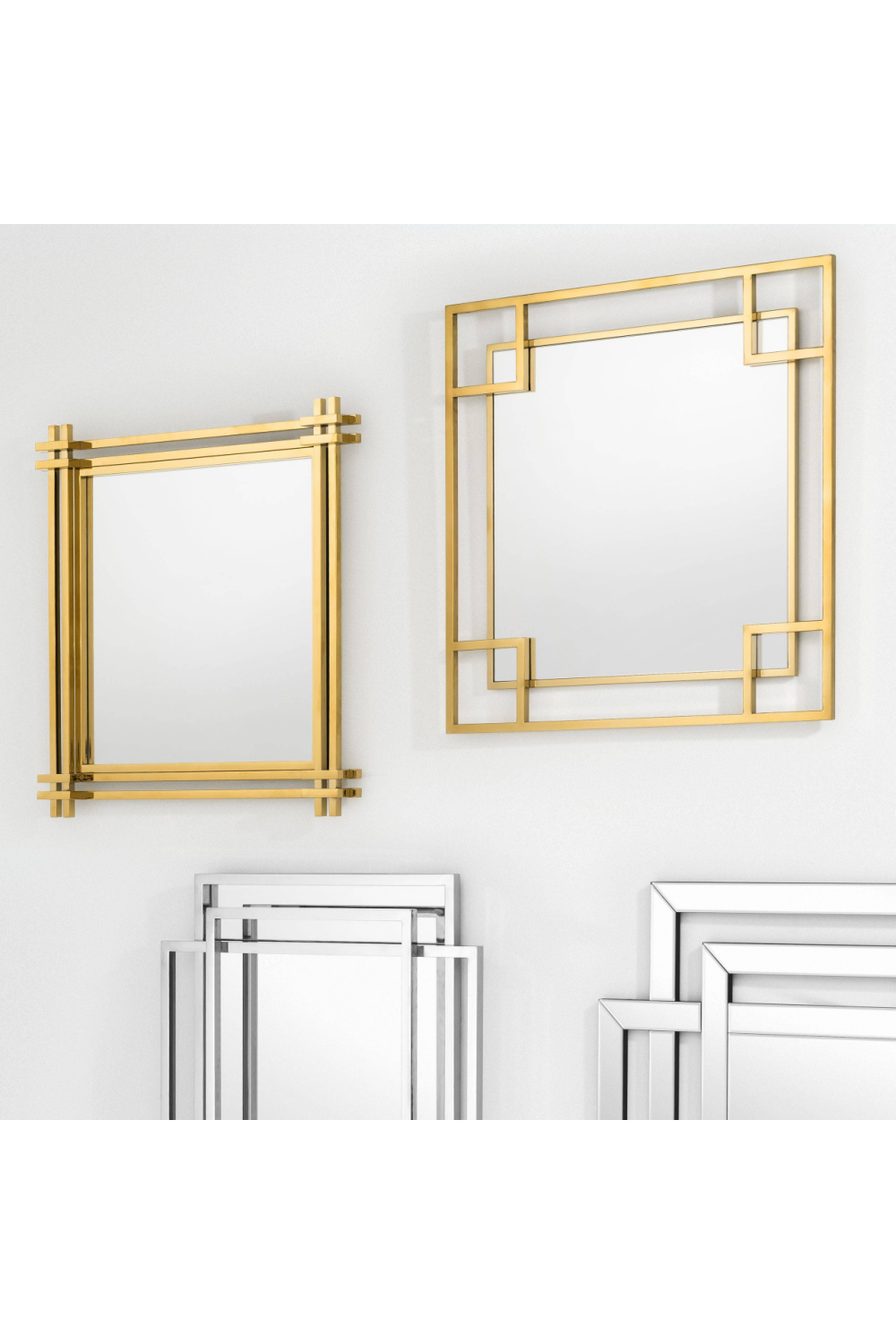 Art Deco Gold Geometric Frame Mirror | Eichholtz Morris | Oroa.com