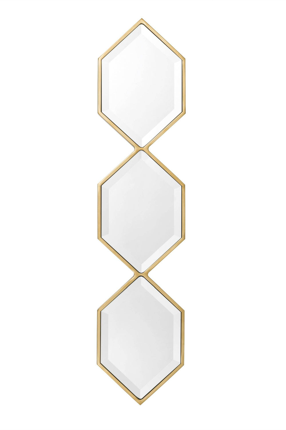Gold Hexagonal Beveled Trio Mirror Glass | Eichholtz Saronno | OROA