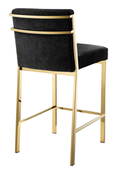 Gold Black Velvet Counter Stool | Eichholtz Scott | OROA