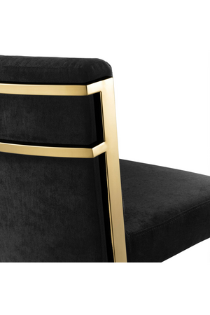 Gold Black Velvet Counter Stool | Eichholtz Scott | OROA