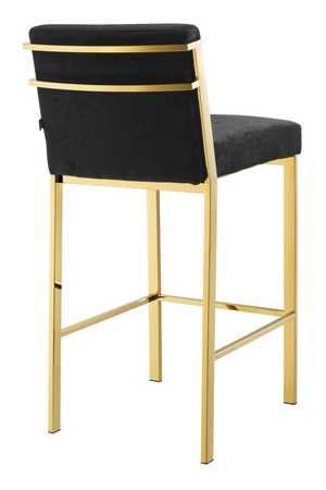Gold Black Velvet Bar Stool | Eichholtz Scott | #1 Eichholtz Retailer