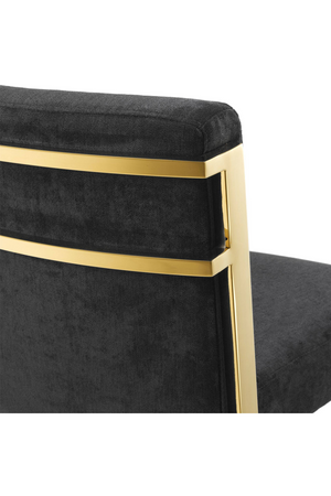 Gold Black Velvet Bar Stool | Eichholtz Scott | #1 Eichholtz Retailer