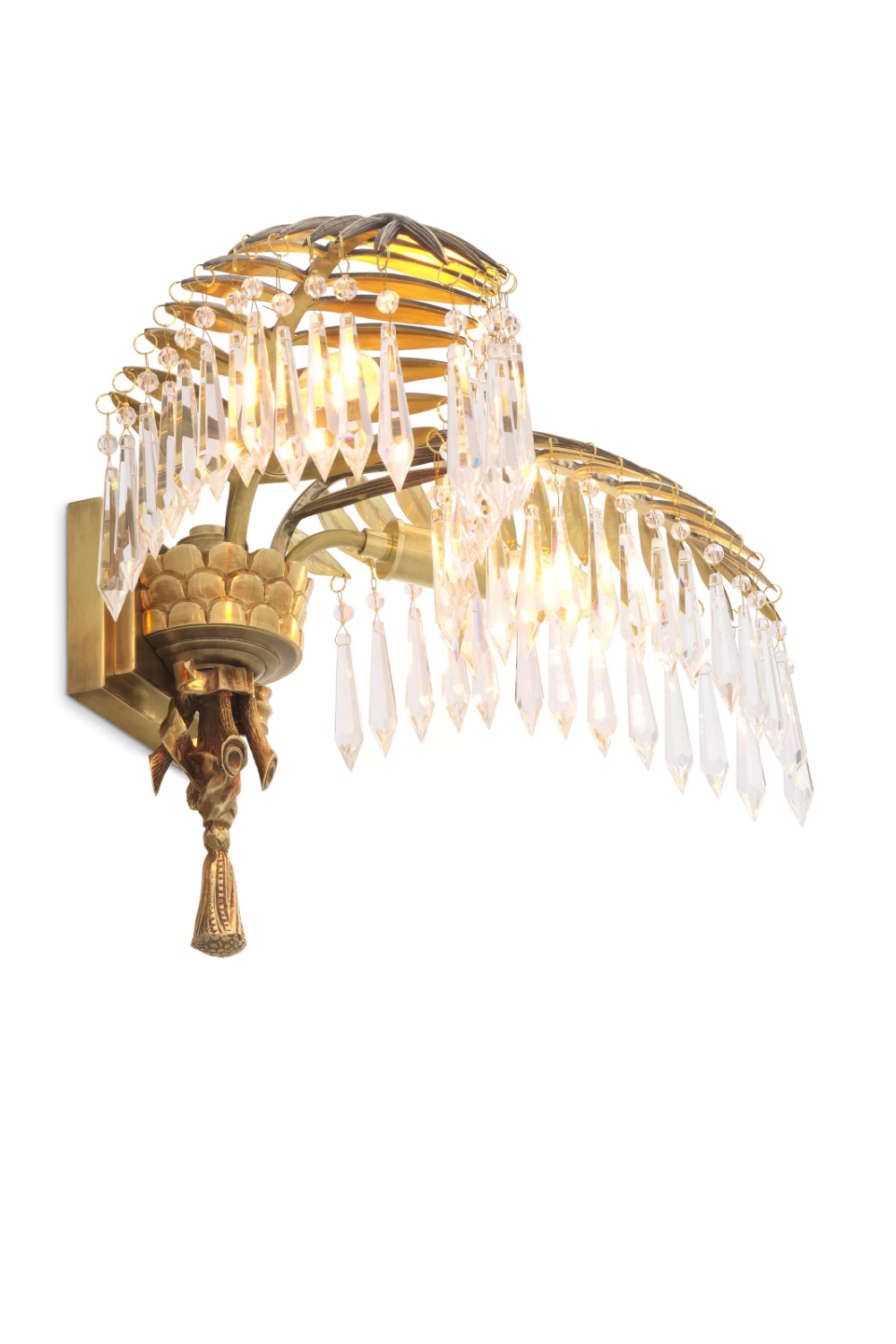 Vintage Brass Palm Leaf Wall Lamp - Eichholtz Hildebrandt | OROA TRADE