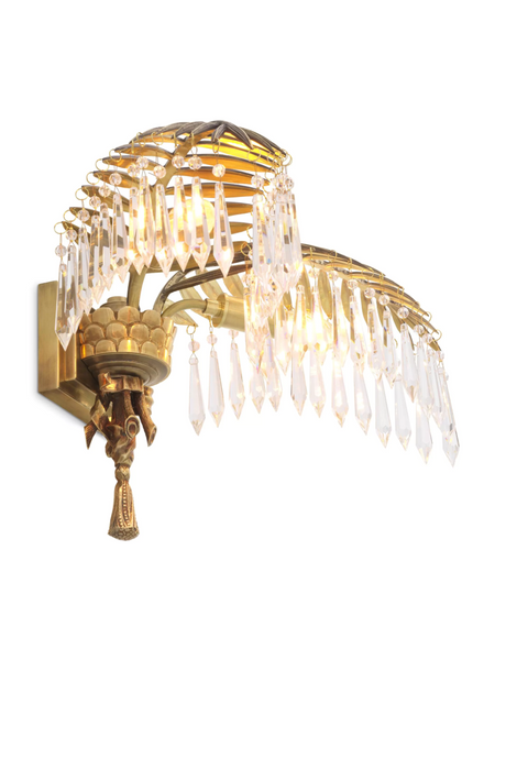 Vintage Brass Palm Leaf Wall Lamp - Eichholtz Hildebrandt | OROA TRADE