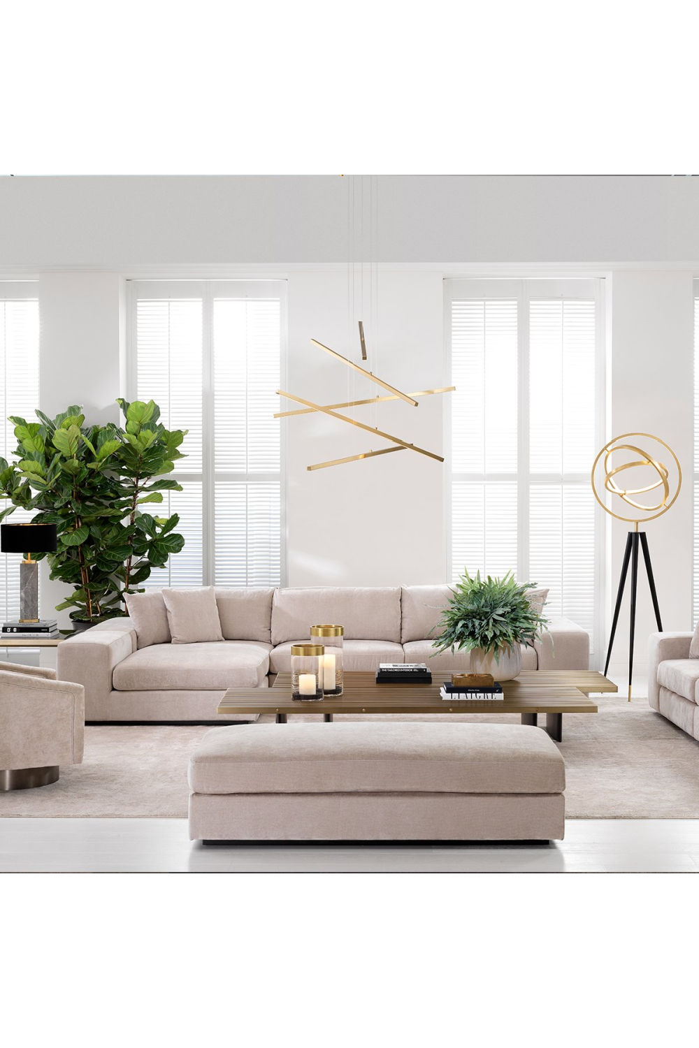 Brass Antique Floor Lamp | Eichholtz Cassini | OROA