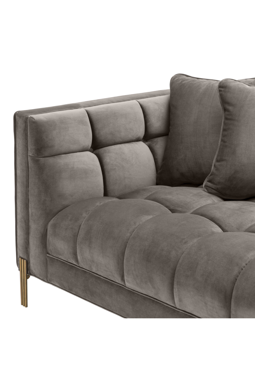 Gray Velvet Tufted Sofa | Eichholtz Sienna | Oroa.com