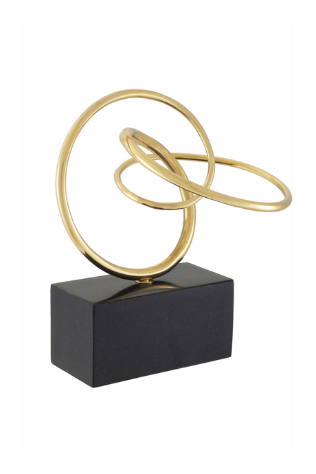 Black Granite Base Abstract Polished Brass Object | Eichholtz Frank