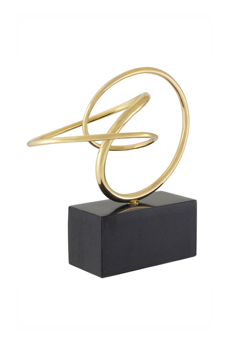 Black Granite Base Abstract Polished Brass Object | Eichholtz Frank