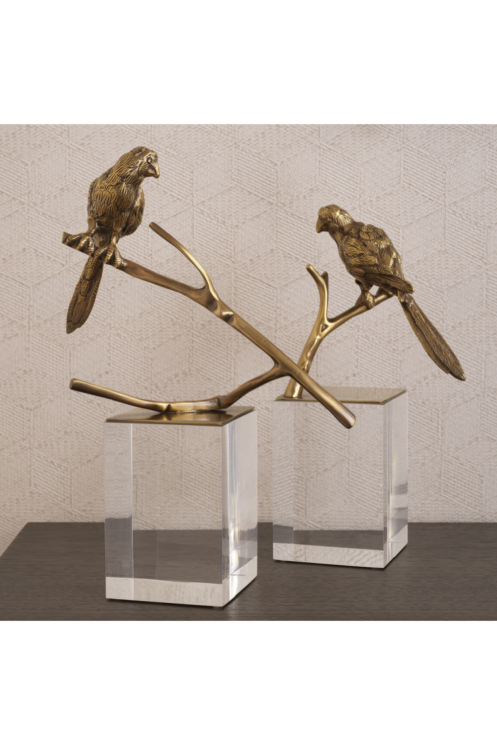 Antique Brass Bird Figurine Set (2) - Eichholtz Morgana | OROA