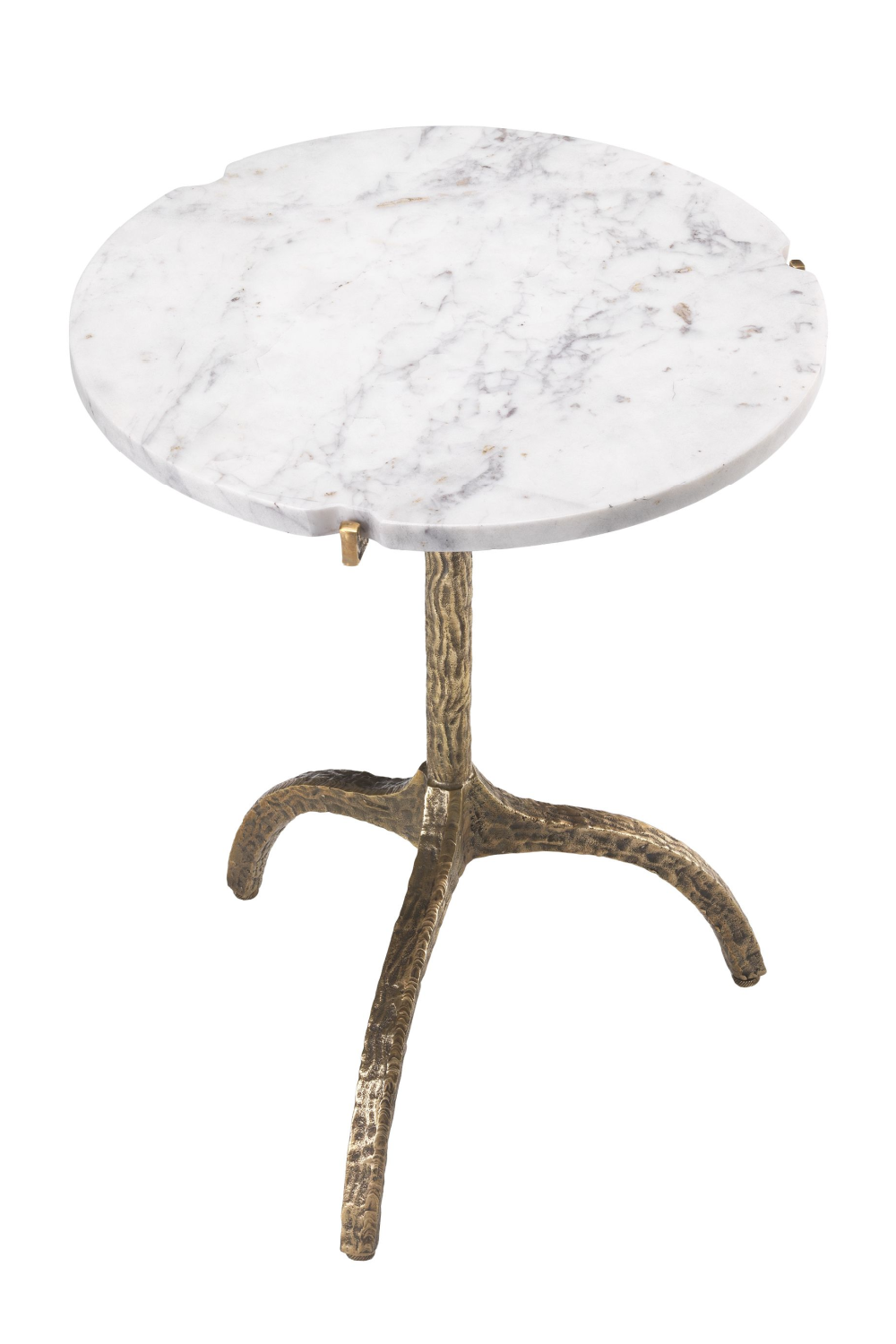 White Marble Brass Side Table | Eichholtz Cortina | OROA.com