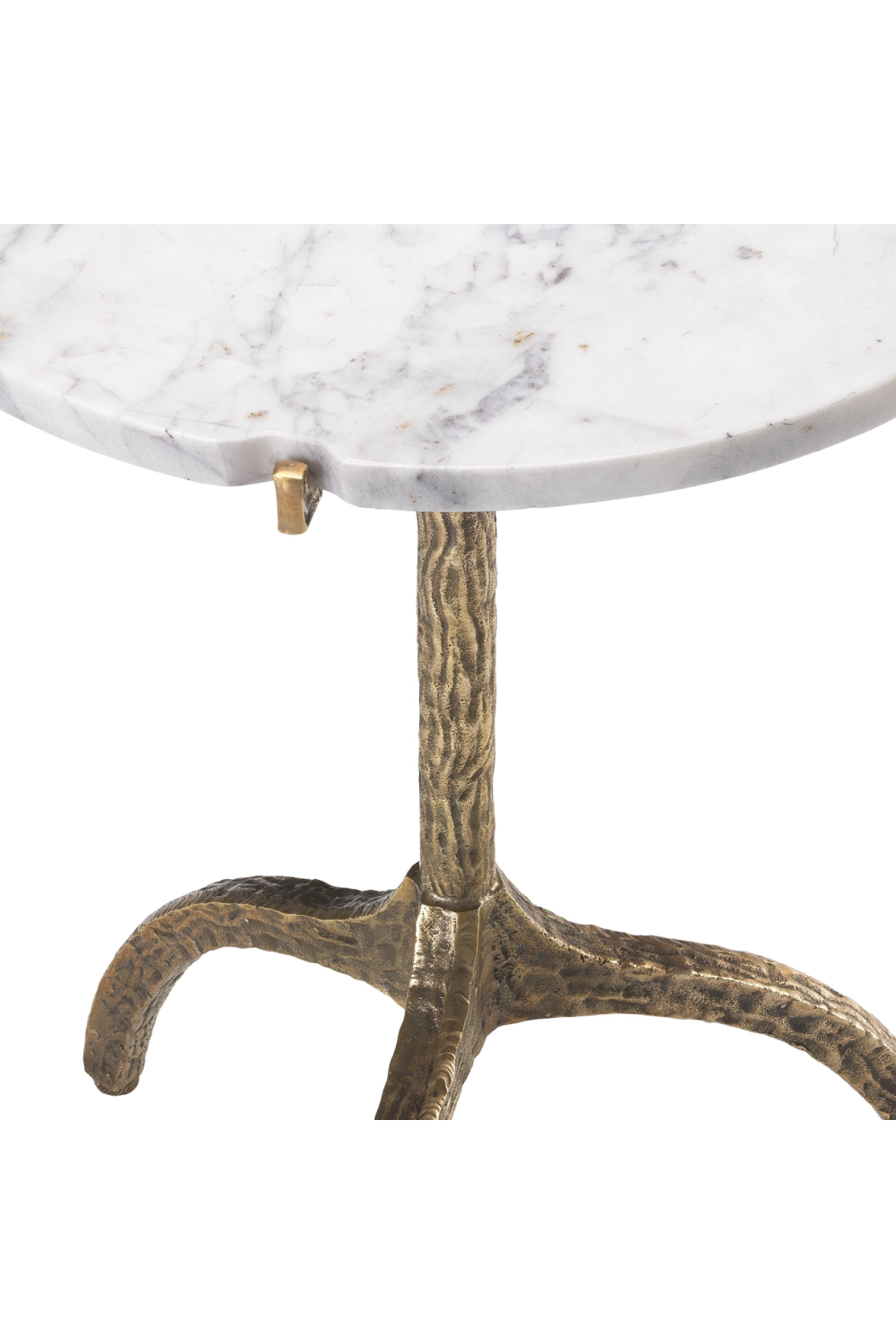 White Marble Brass Side Table | Eichholtz Cortina | OROA.com