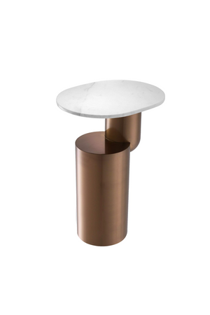 Copper Pedestal Marble Side Table | Eichholtz Tosca | OROA TRADE