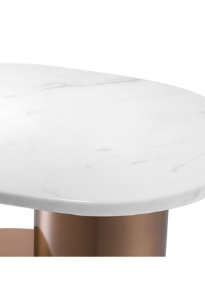 Copper Pedestal Marble Side Table | Eichholtz Tosca | OROA TRADE