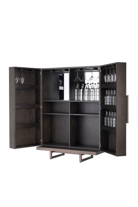 Mocha Straight Oak Veneer Wine Cabinet | Eichholtz Harrison | OROA