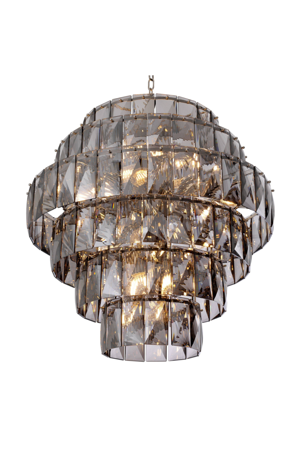 Nickel Smoked Glass Chandelier | Eichholtz Amazone L | OROA