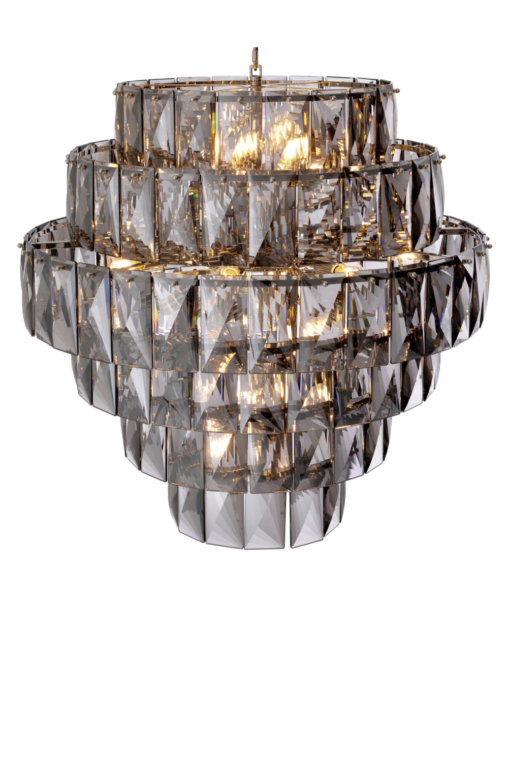 Nickel Smoked Glass Chandelier | Eichholtz Amazone L | OROA