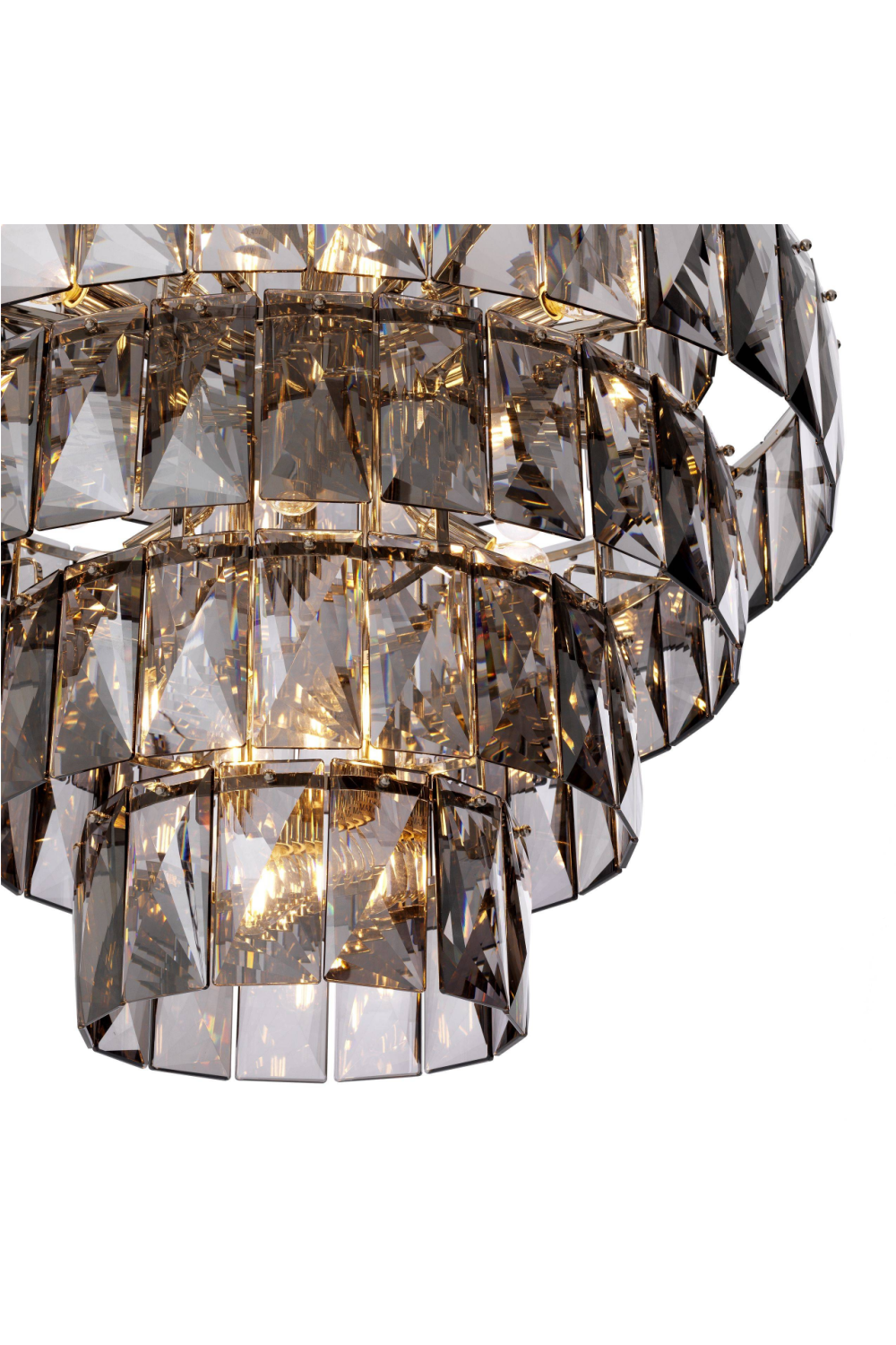 Nickel Smoked Glass Chandelier | Eichholtz Amazone L | OROA