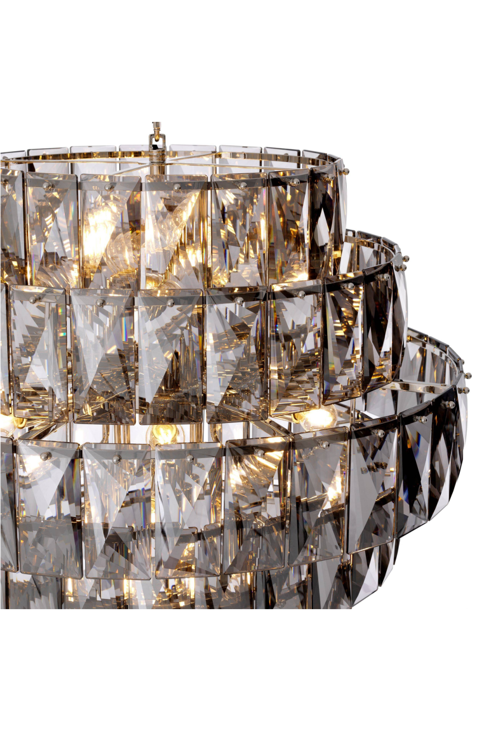 Nickel Smoked Glass Chandelier | Eichholtz Amazone L | OROA