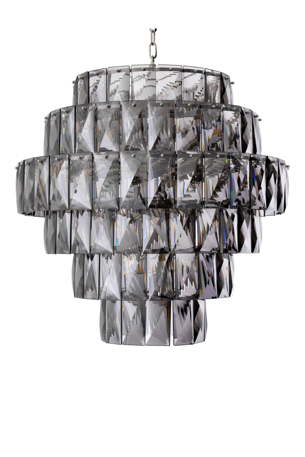 Nickel Smoked Glass Chandelier | Eichholtz Amazone L | OROA