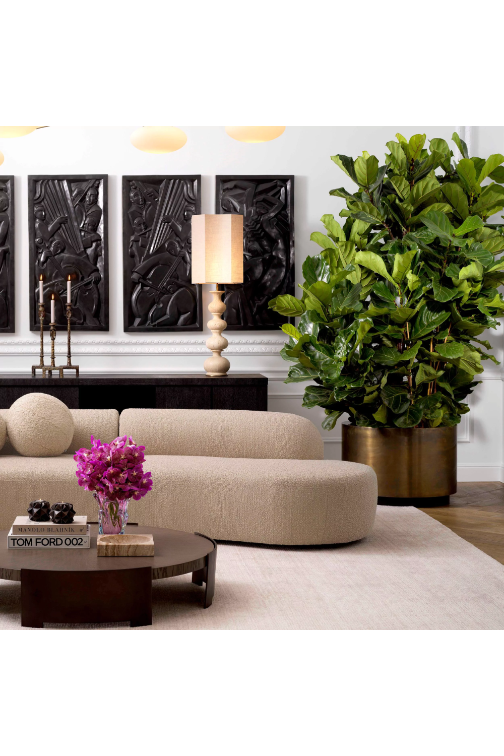 Vintage Brass Round Planter | Eichholtz Jasper | Oroa.com