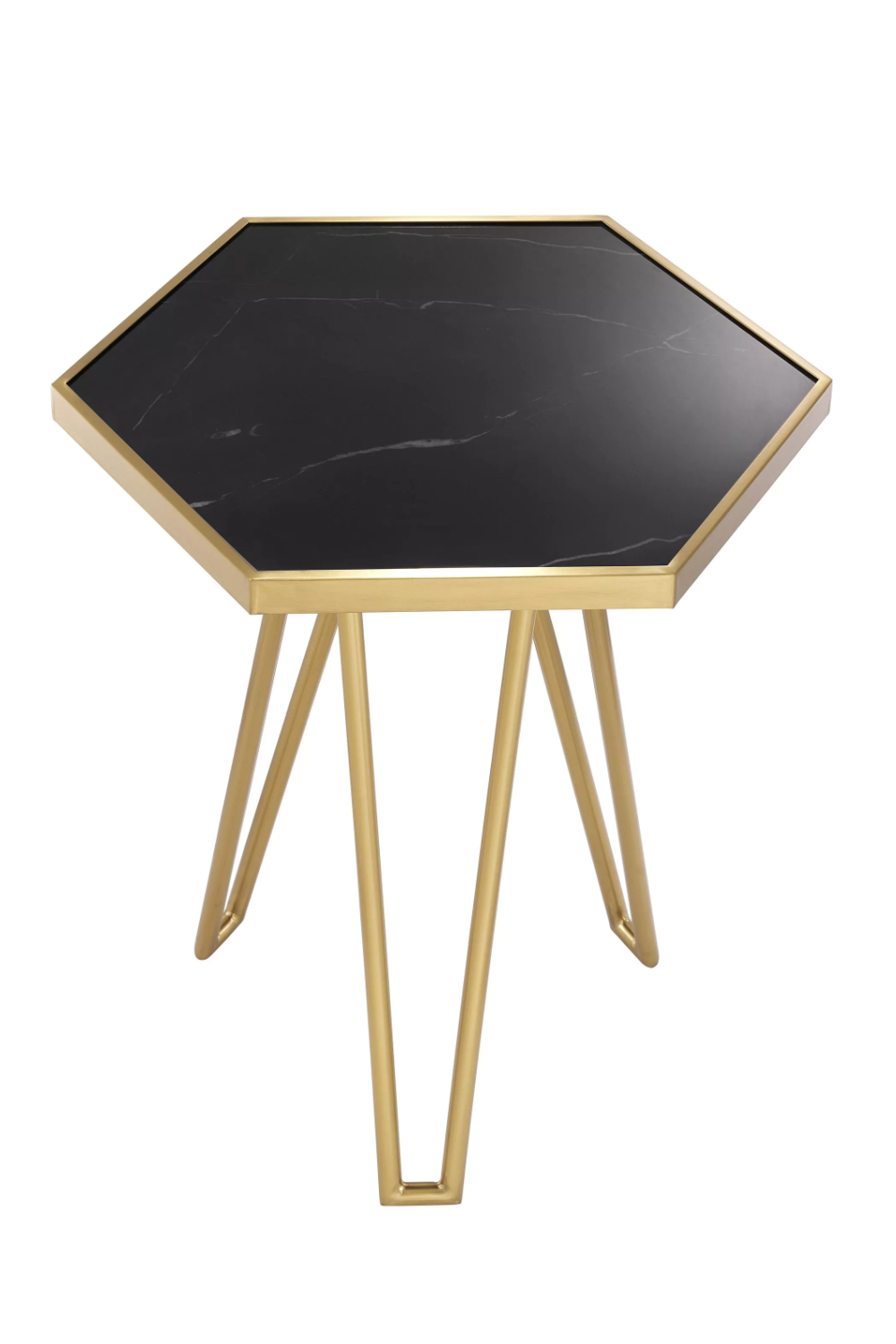 Hexagonal Brass Leg Side Table | Eichholtz Samson | OROA.com