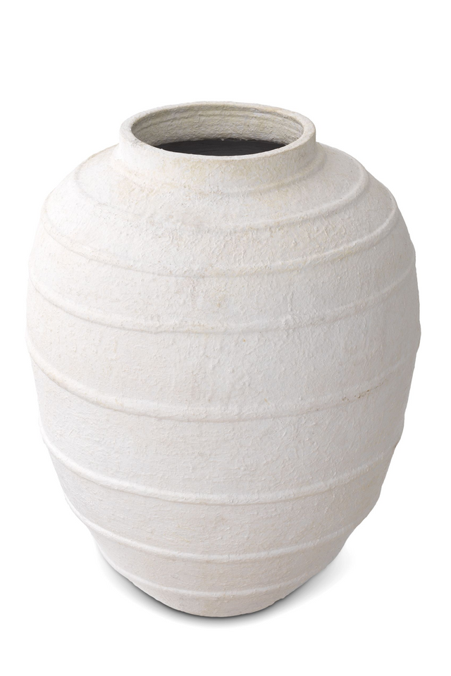 White Handmade Clay Vase | Eichholtz Romane | OROA
