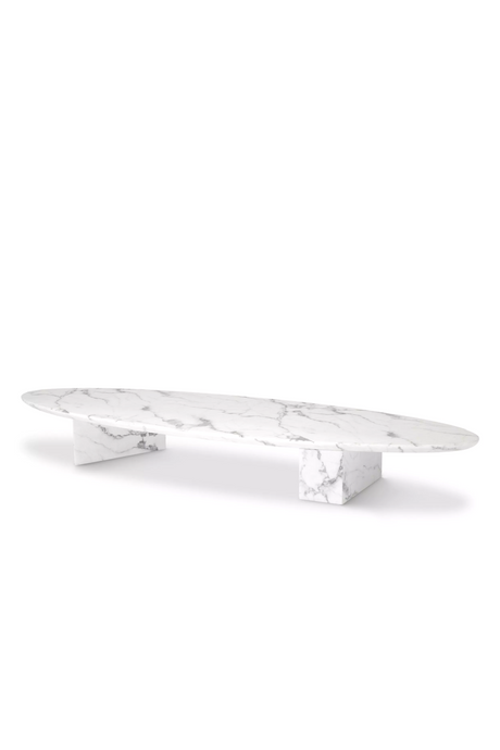 White Marble Oval Coffee Table | Eichholtz Aurore | OROA