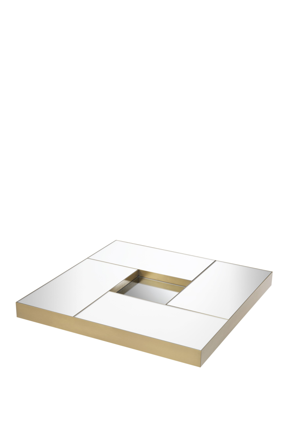 Brass Mirror Glass Pedestal Coffee Table | Eichholtz Allure | OROA