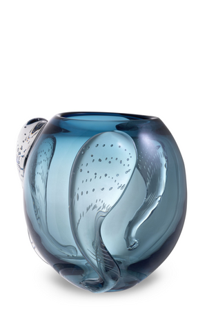Eye-catching Blue Hand Blown Glass Vase - Eichholtz Sianluca L | OROA