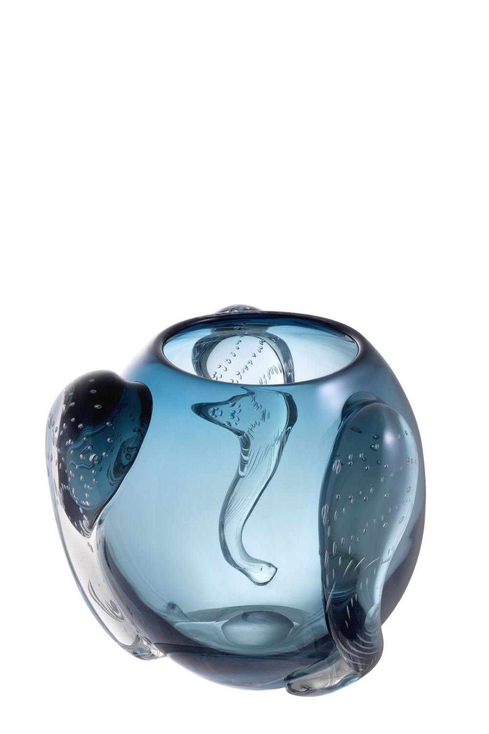 Eye-catching Blue Hand Blown Glass Vase - Eichholtz Sianluca L | OROA