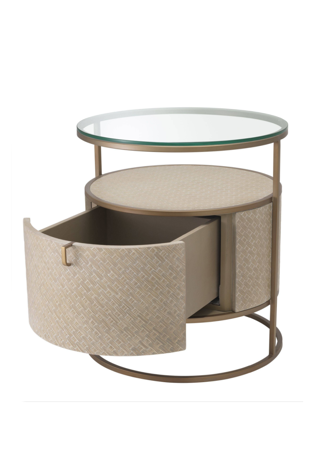 Round Woven Oak Bedside Table | Eichholtz Napa Valley | Oroa.com