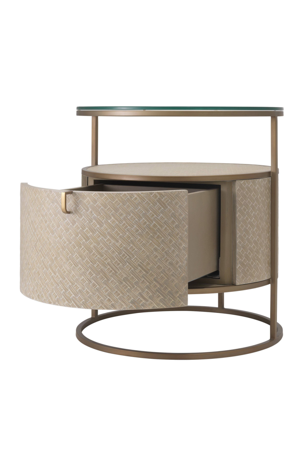 Round Woven Oak Bedside Table | Eichholtz Napa Valley | Oroa.com