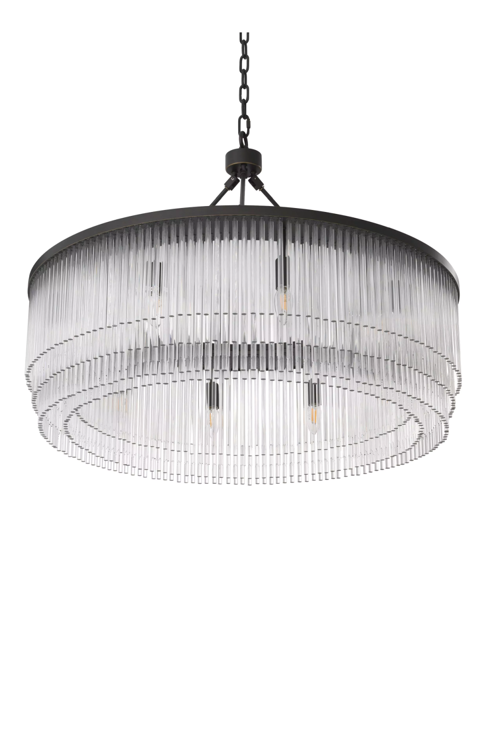 Bronze Glass Layered Chandelier L | Eichholtz Hector | OROA.com