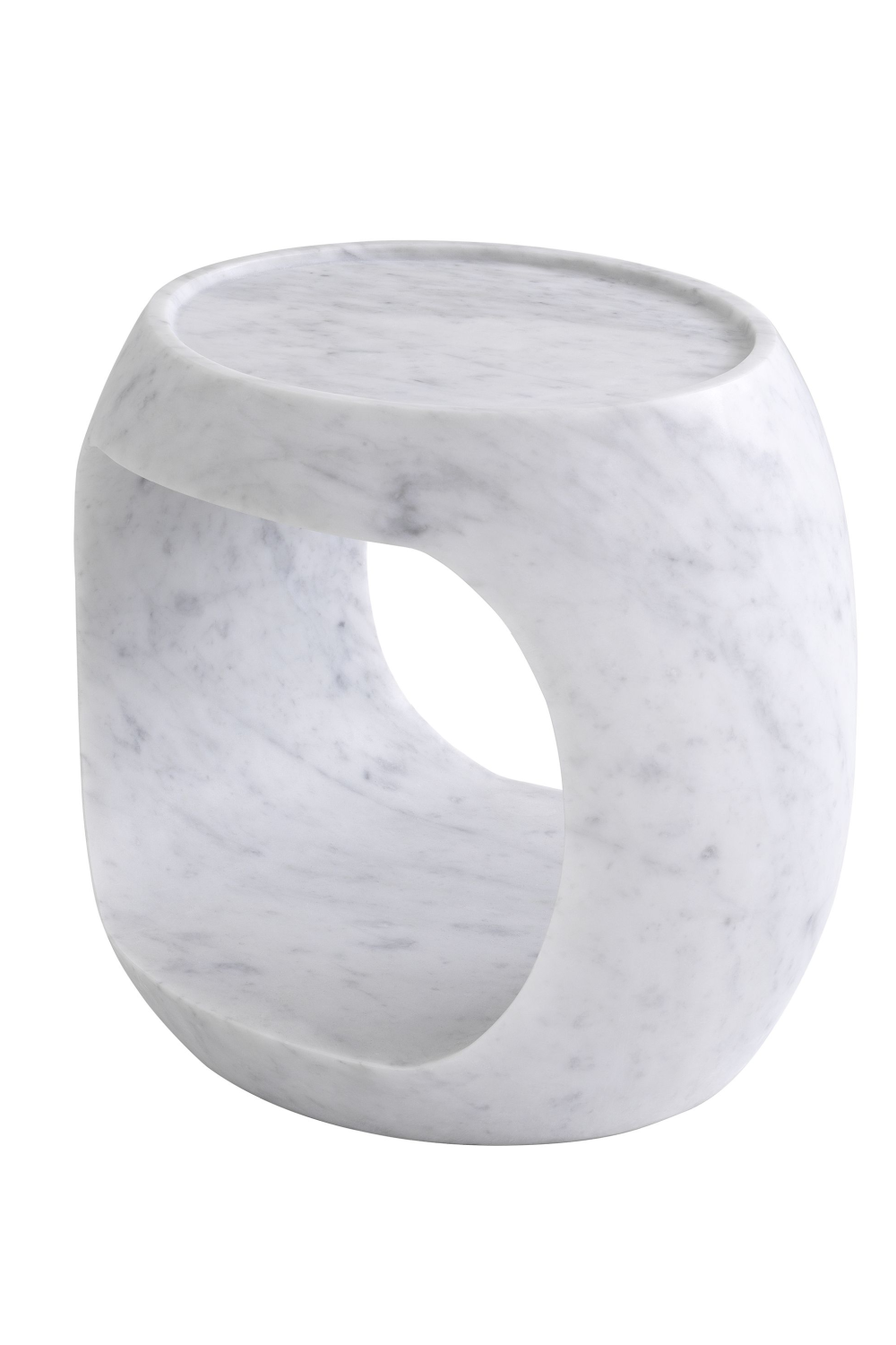 White Marble Round Side Table | Eichholtz Clipper Low | OROA