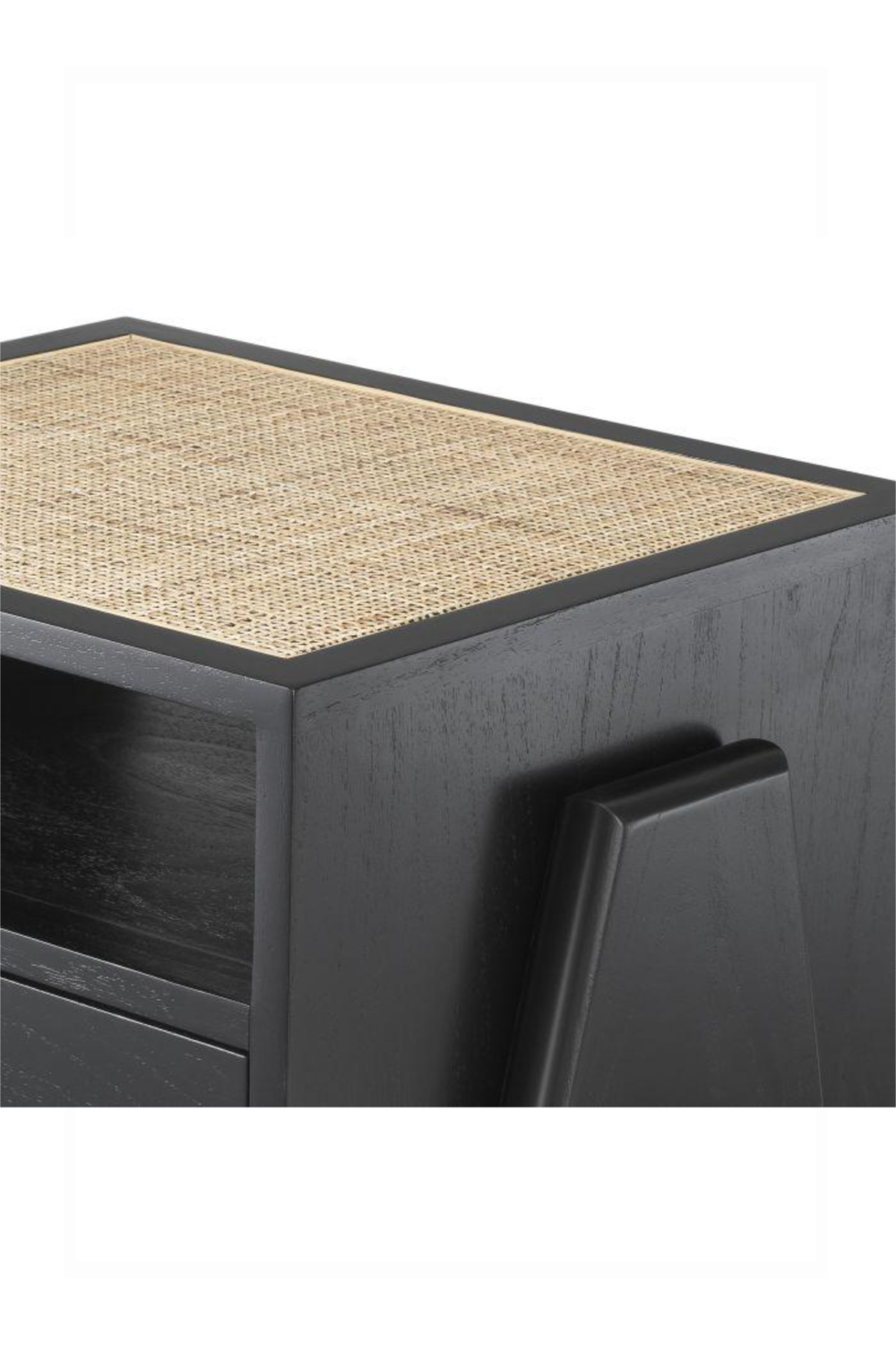 Black Rattan Bedside Table | Eichholtz Latour | OROA