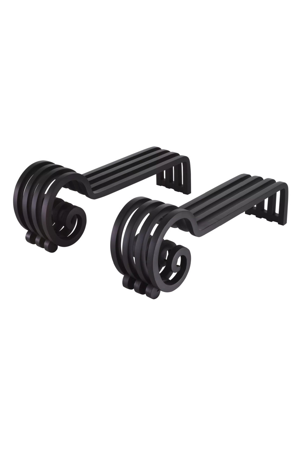 Black Curled Andiron Set (2) | Eichholtz Mardor | OROA.com