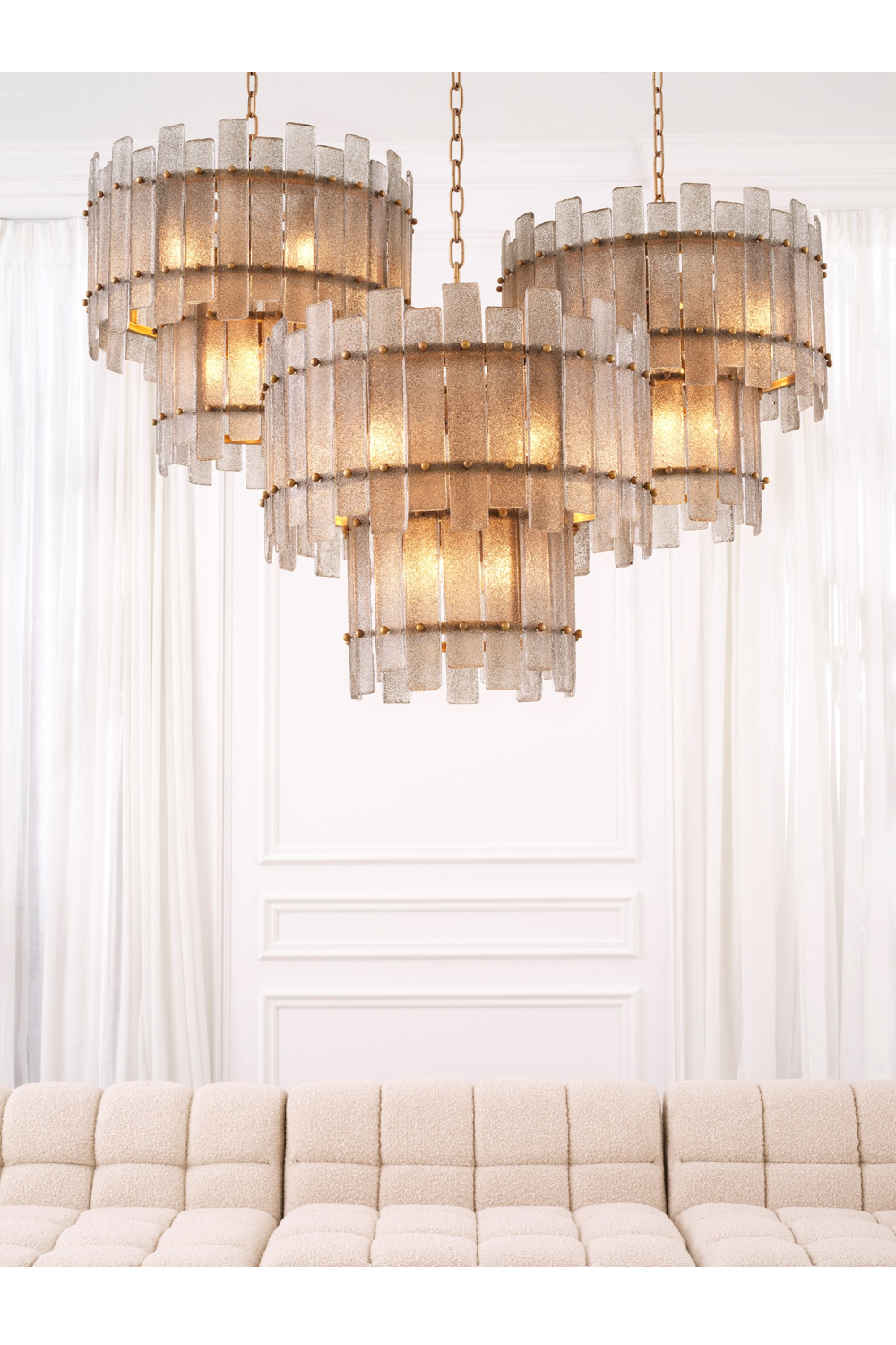 Frosted Hand-Blown Glass Chandelier | Eichholtz Caprera | OROA TRADE