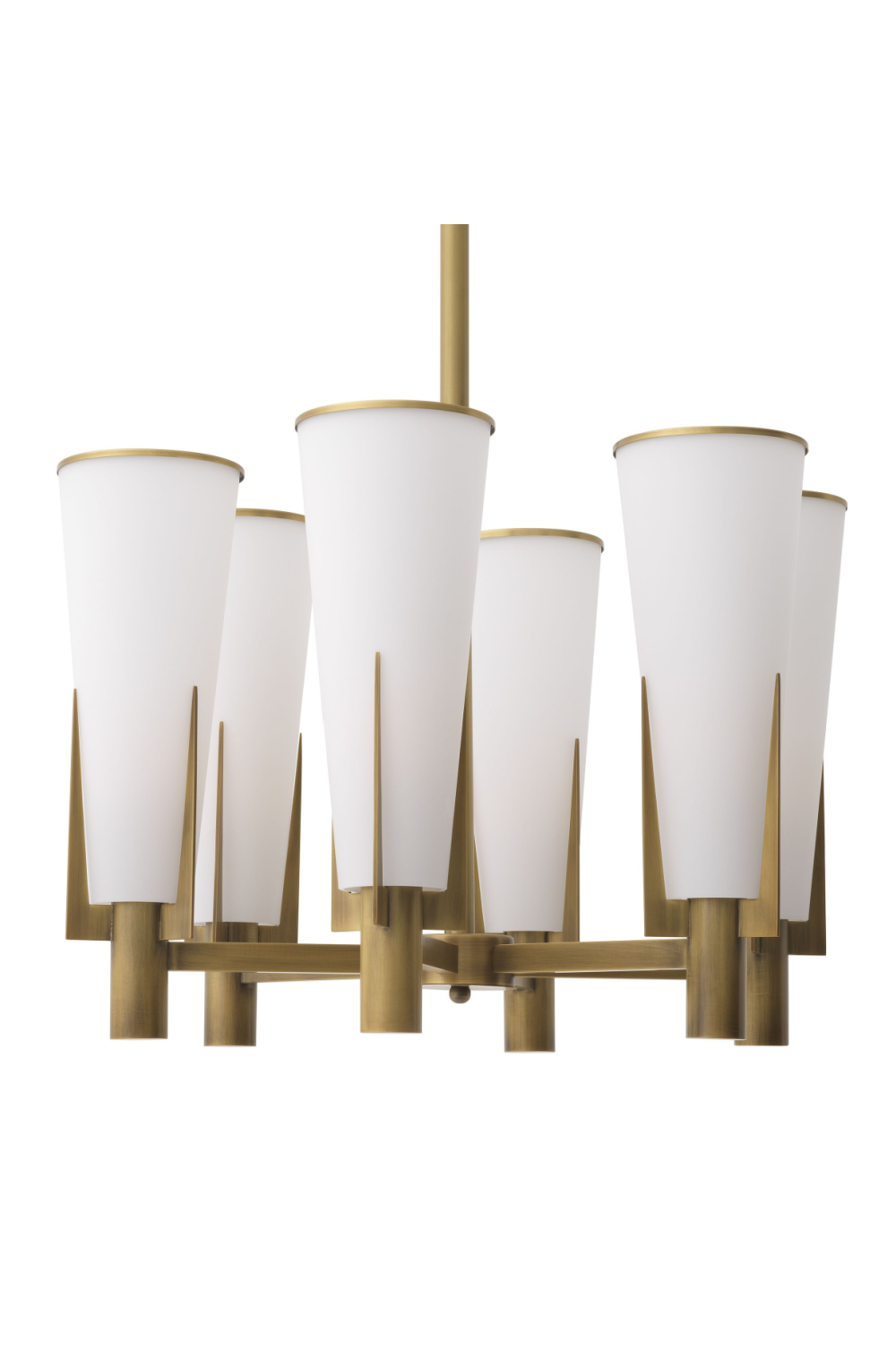 Antique Brass Conical Shade Chandelier | Eichholtz Dino | OROA.com