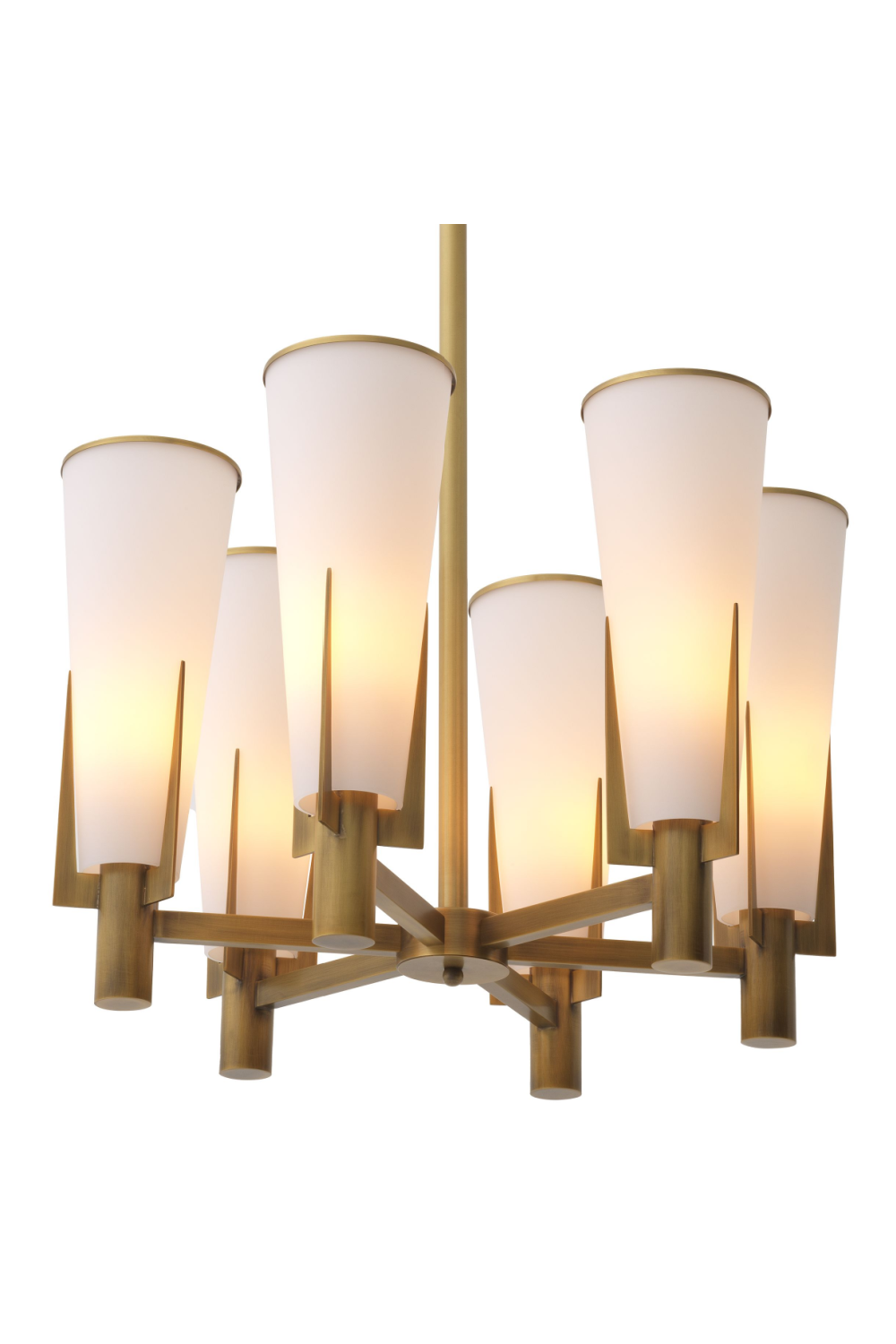 Antique Brass Conical Shade Chandelier | Eichholtz Dino | OROA.com