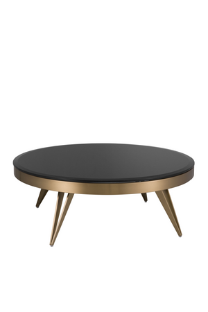 Brass Frame Black Glass Coffee Table | Eichholtz Rocco | OROA